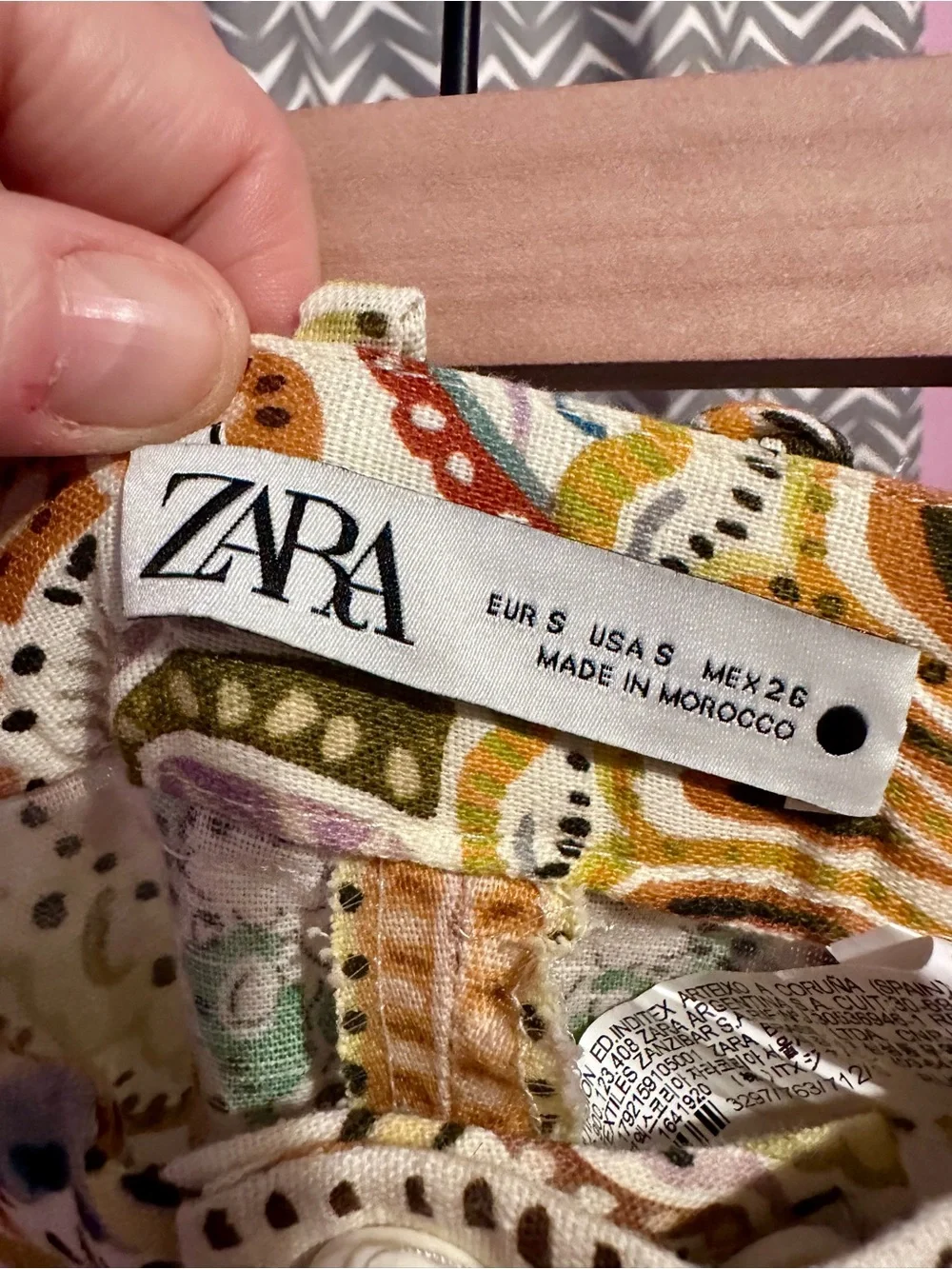 Zara | Paisley Linen-blend Mini Flare Pants, Small